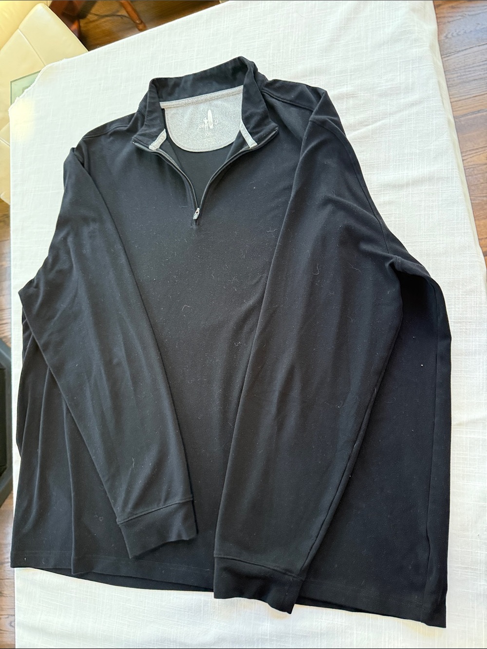 johnnie-O Men's Black Quarter-Zip Pullover with Contrast Trim